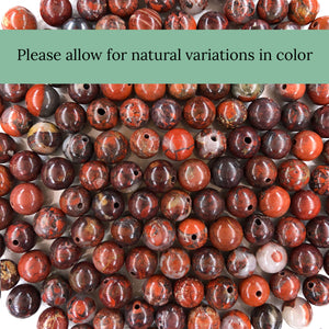 Brecciated jasper beads natural color variations